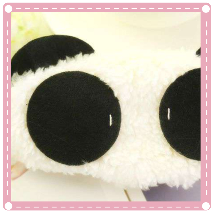 (5入)珍珠絨熊貓眼罩 可愛熊貓柔軟眼罩 害羞熊貓眼罩3