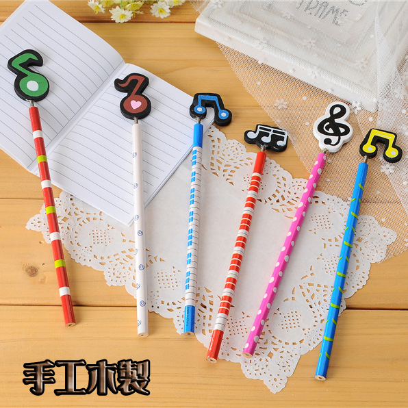 (6入)音符木製鉛筆 韓國文具可愛多色產品介紹0