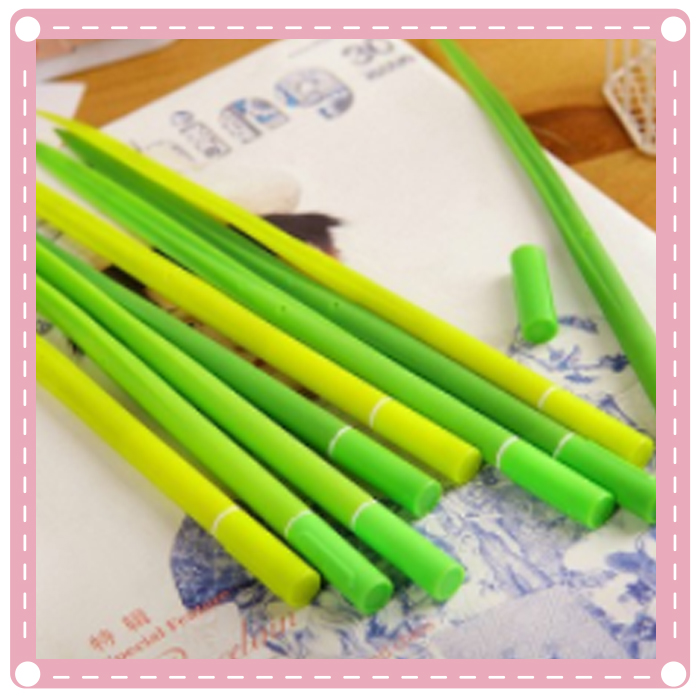 (12入)可愛清新小草超柔軟原子筆 超逼真小草造型中性筆2