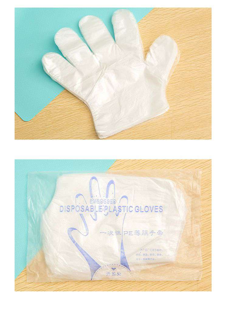 一次性PE透明塑膠手套 廚房 打掃用透明塑膠手套批發 48入裝5