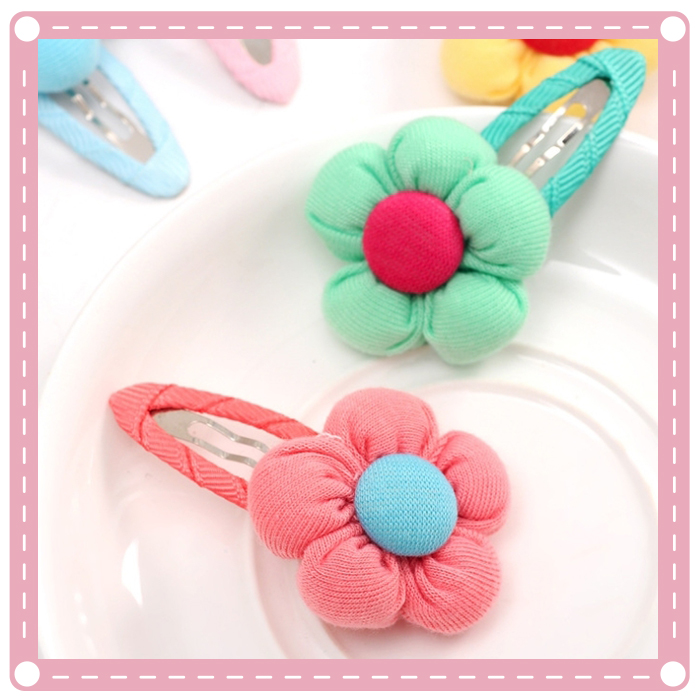 (10支入)撞色花朵造型兒童髮夾 糖果色BB夾 韓國流行兒童飾品批發1