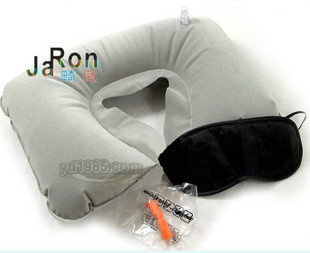 (3入)旅遊三寶 遮光 眼罩 +U枕 護頸枕 充氣枕 + 防噪 耳塞0
