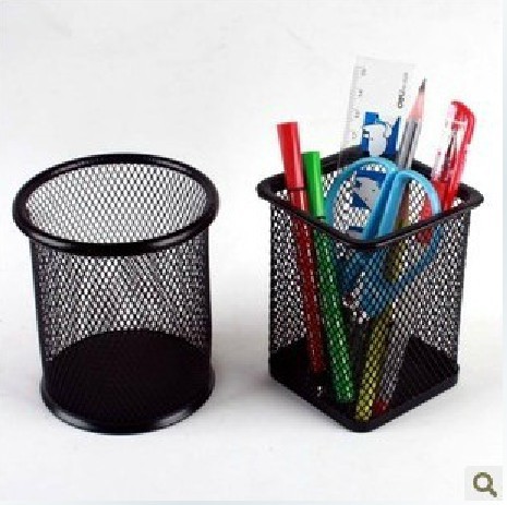 韓國創意文具 時尚鐵製網狀防銹筆筒 桌面收納筒3