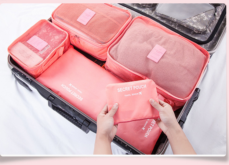 旅行收納6件組 出差 旅行 居家 收納 包中包 整理袋 萬用包 多功能 防潑水9