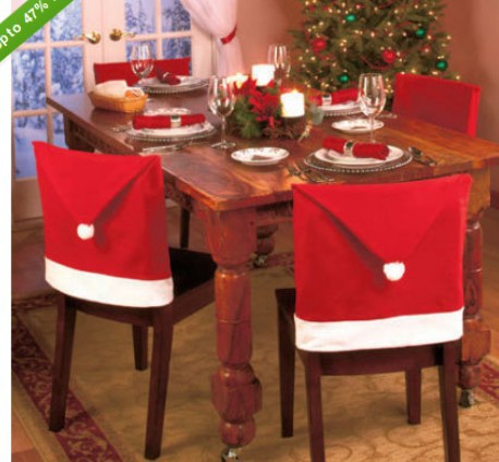 (10入)創意聖誕椅套 聖誕裝飾品 派對必備 聖誕帽造型椅套2
