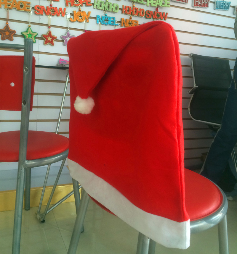 (10入)創意聖誕椅套 聖誕裝飾品 派對必備 聖誕帽造型椅套4