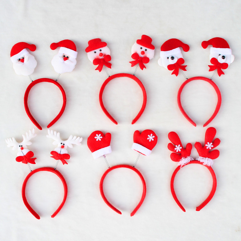 (10入)可愛造型髮箍 節慶裝飾品 聖誕老人髮圈 聖誕節派對 表演服裝用品0