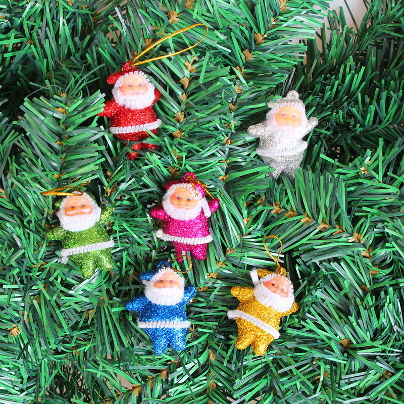 (10入)聖誕樹裝飾品 聖誕樹掛件 聖誕小老人掛件混6色 聖誕節裝飾品0