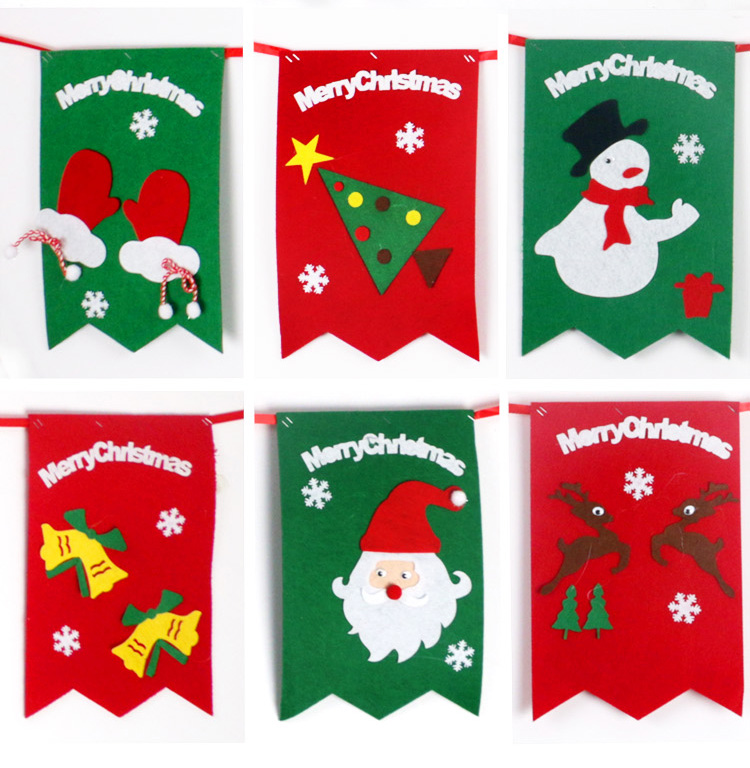 (2入)聖誕節裝飾品 聖誕拉旗 DIY聖誕拉旗 聖誕八面旗 聖誕飯店裝飾品17