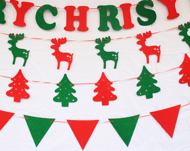 (2入)聖誕節裝飾品 聖誕拉旗 DIY聖誕拉旗 聖誕八面旗 聖誕飯店裝飾品22