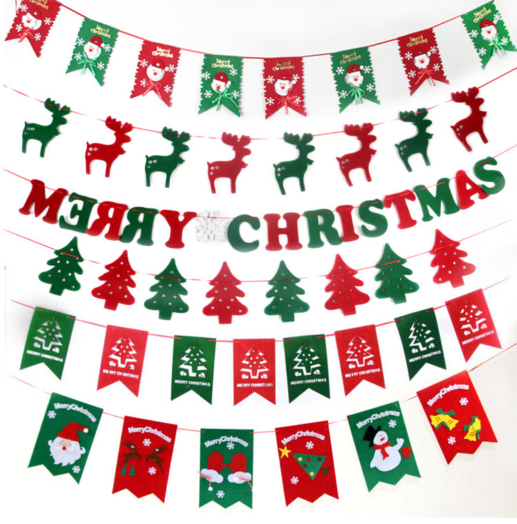 (2入)聖誕節裝飾品 聖誕拉旗 DIY聖誕拉旗 聖誕八面旗 聖誕飯店裝飾品6