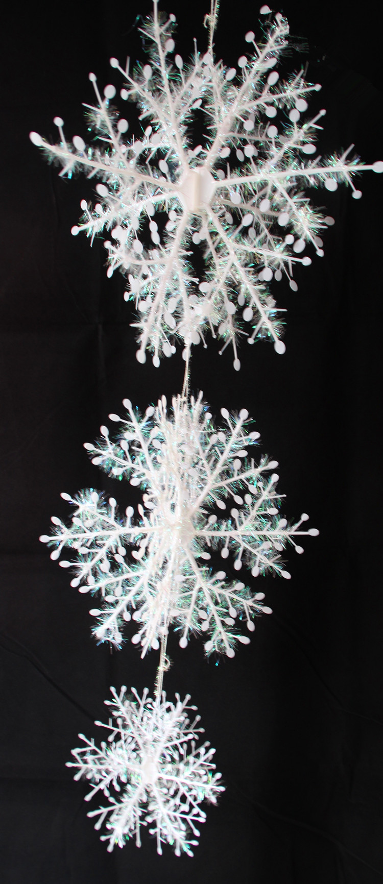 (10入)聖誕雪花片吊飾 聖誕節裝飾 活動用品 立體雪花串0