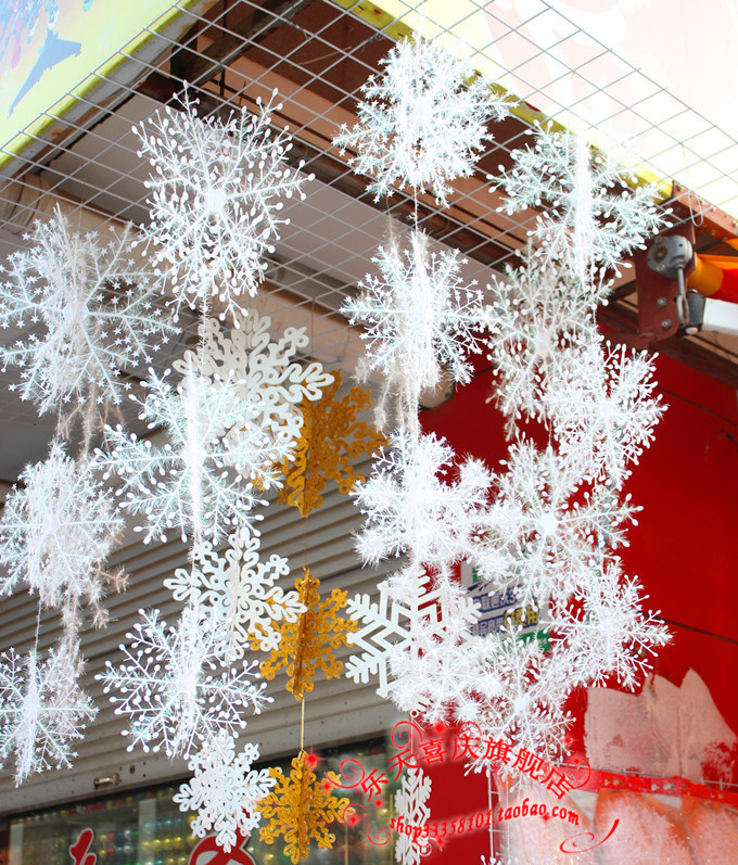 (10入)聖誕雪花片吊飾 聖誕節裝飾 活動用品 立體雪花串3