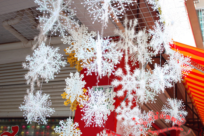 (10入)聖誕雪花片吊飾 聖誕節裝飾 活動用品 立體雪花串4