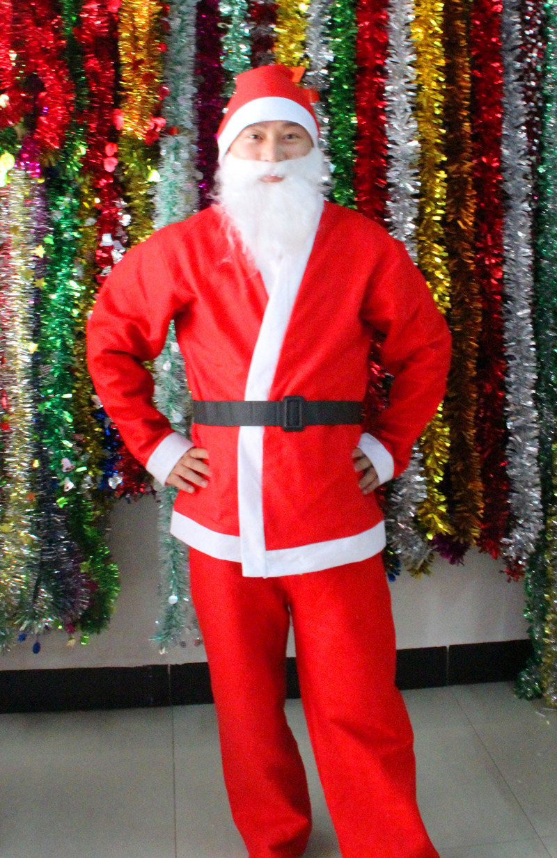 (2入)聖誕老人裝扮衣服 聖誕套裝5件組 聖誕服裝 聖誕成人男服6