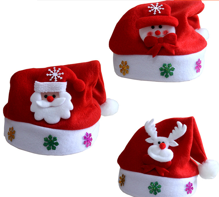 (12入)聖誕帽兒童款 聖誕老人 雪人 麋鹿 兒童聖誕帽0