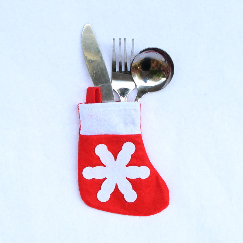 (12入)迷你小襪子 聖誕餐具套 刀叉套 聖誕裝飾品1
