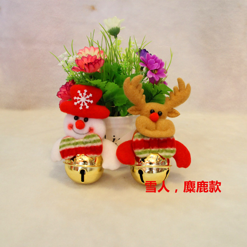 (10入)聖誕禮品 鈴鐺聖誕老人 雪人 麋鹿 聖誕用品 聖誕樹裝飾品 聖誕節日贈品3