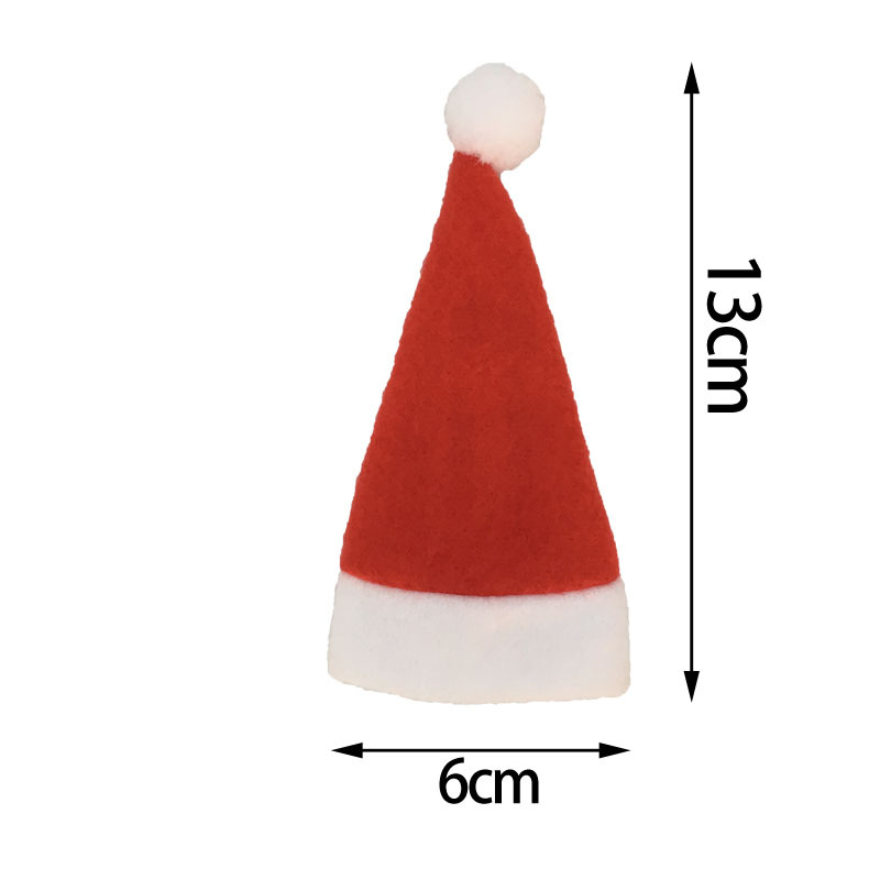 (10入)聖誕裝飾品 聖誕小帽 無紡布帽 聖誕帽刀叉套 聖誕酒瓶裝飾4