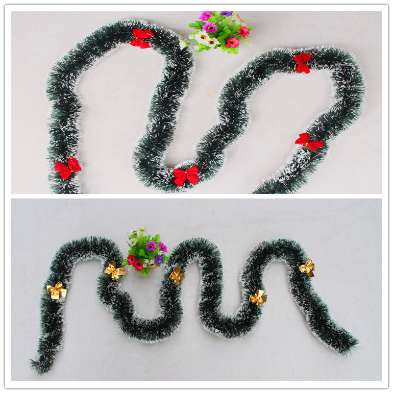 (10入)聖誕樹裝飾品 聖誕裝飾 聖誕彩條 聖誕毛條 墨綠白邊加蝴蝶結1
