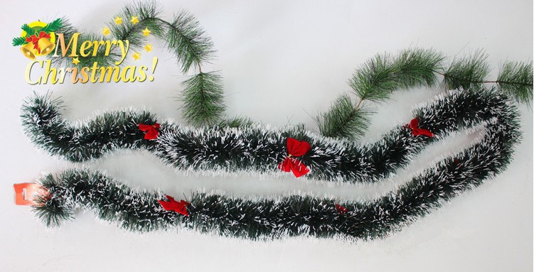 (10入)聖誕樹裝飾品 聖誕裝飾 聖誕彩條 聖誕毛條 墨綠白邊加蝴蝶結4
