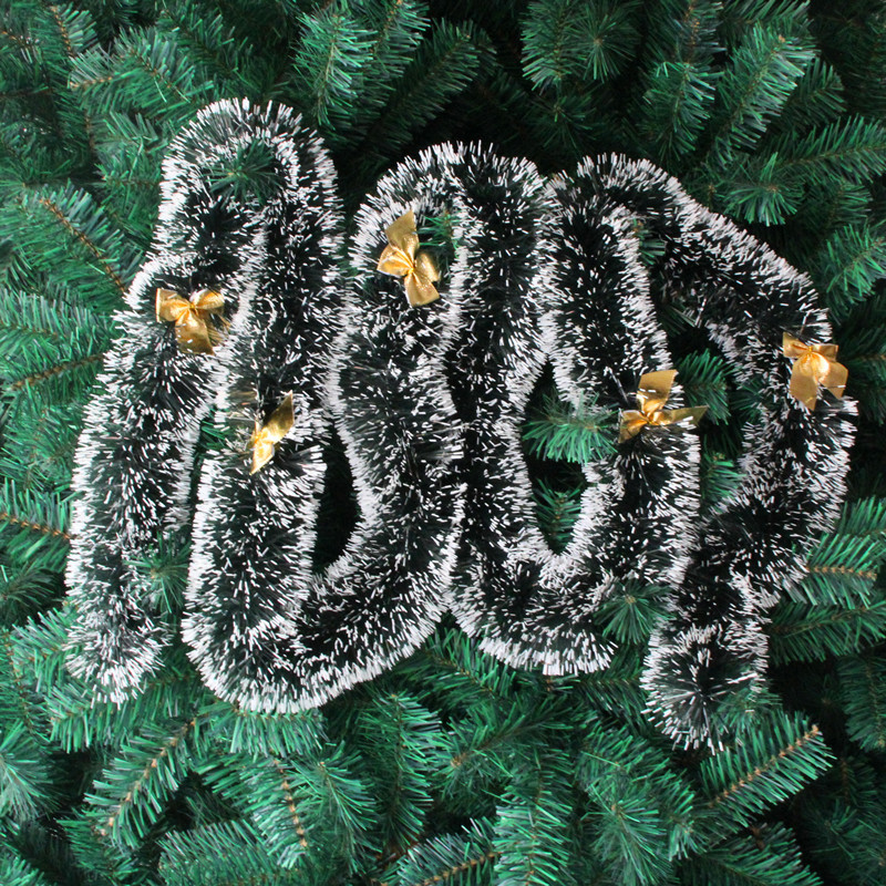 (10入)聖誕樹裝飾品 聖誕裝飾 聖誕彩條 聖誕毛條 墨綠白邊加蝴蝶結7