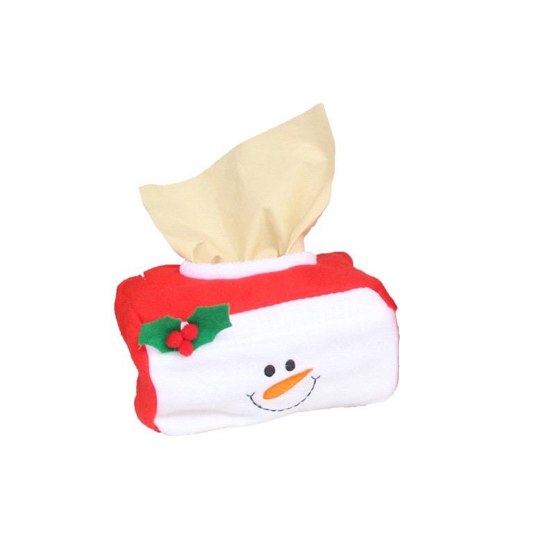 (4入)聖誕裝飾品 聖誕紙巾盒 小號聖誕紙巾盒套 聖誕場合裝飾3