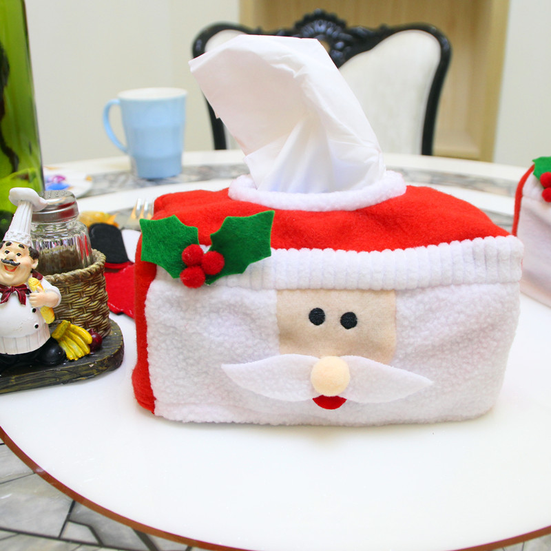 (4入)聖誕裝飾品 聖誕紙巾盒 小號聖誕紙巾盒套 聖誕場合裝飾6