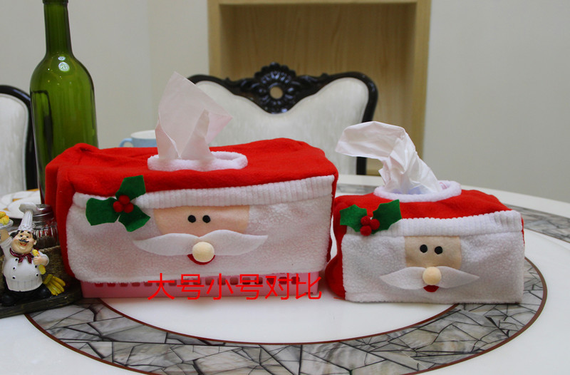 (4入)聖誕裝飾品 聖誕紙巾盒 小號聖誕紙巾盒套 聖誕場合裝飾8