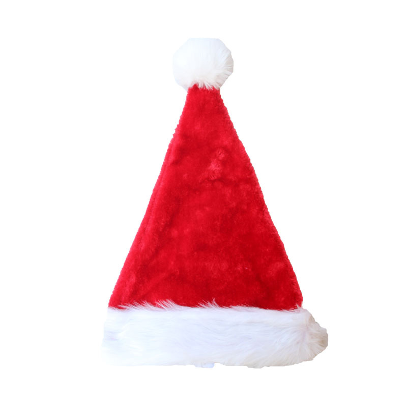 (4入)聖誕裝飾品 高檔聖誕帽 聖誕帽 聖誕派對用品 聖誕長毛絨邊帽2