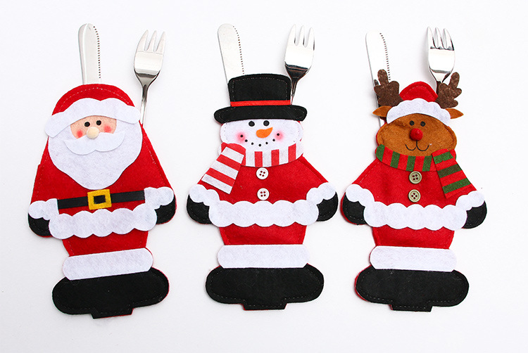 (10入)聖誕老人造型精緻餐具套 聖誕餐桌裝飾品 聖誕氣氛裝飾2