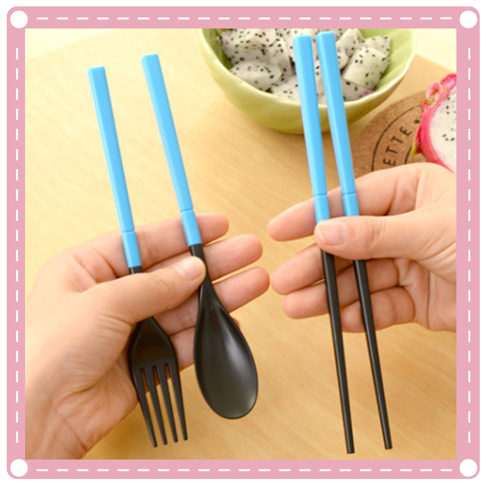 (3入)ABS餐具三件組 便攜旅行環保餐具組 筷子叉子湯匙 禮品2