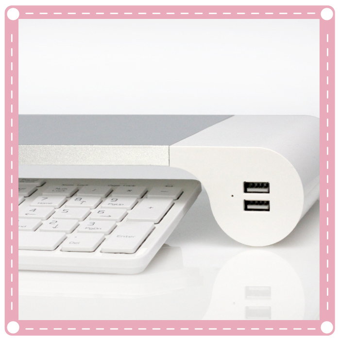 電腦液晶螢幕增高架底座托架 USB充電多功能桌面鍵盤收納架1