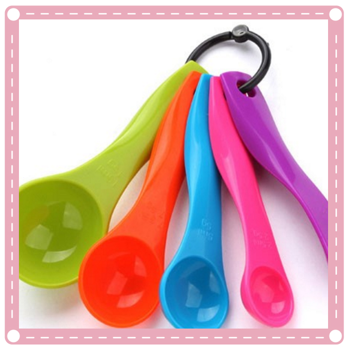 (3入)糖果色量勺 5件組 帶刻度量勺調料匙 廚房烘焙工具1