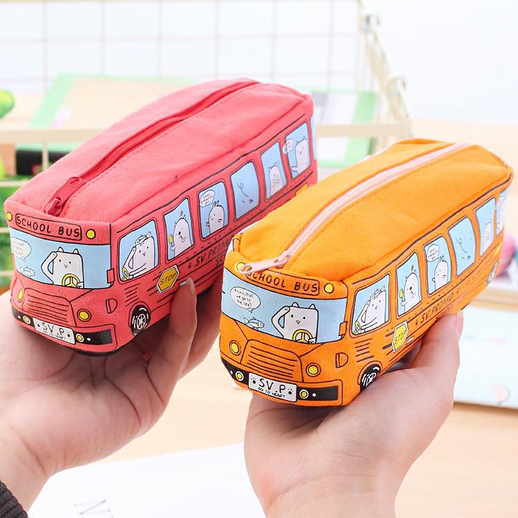 創意學生文具小動物巴士筆袋 鉛筆盒 帆布文具袋13