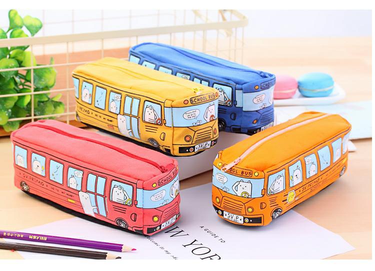 創意學生文具小動物巴士筆袋 鉛筆盒 帆布文具袋18