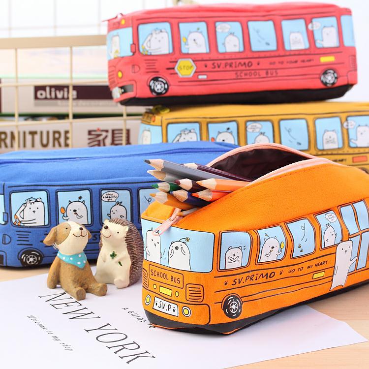 創意學生文具小動物巴士筆袋 鉛筆盒 帆布文具袋6