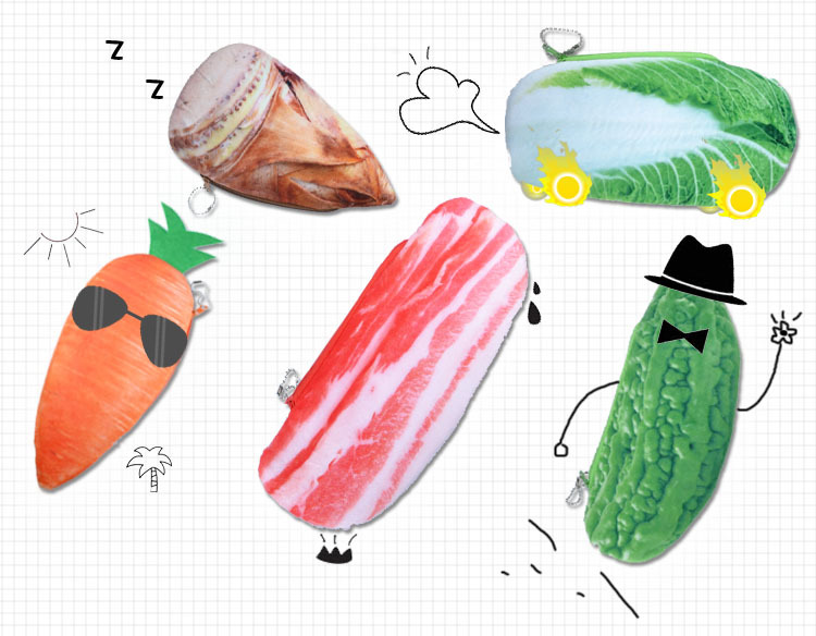 農場蔬菜筆袋 創意趣味學生文具袋 收納袋 鉛筆盒1