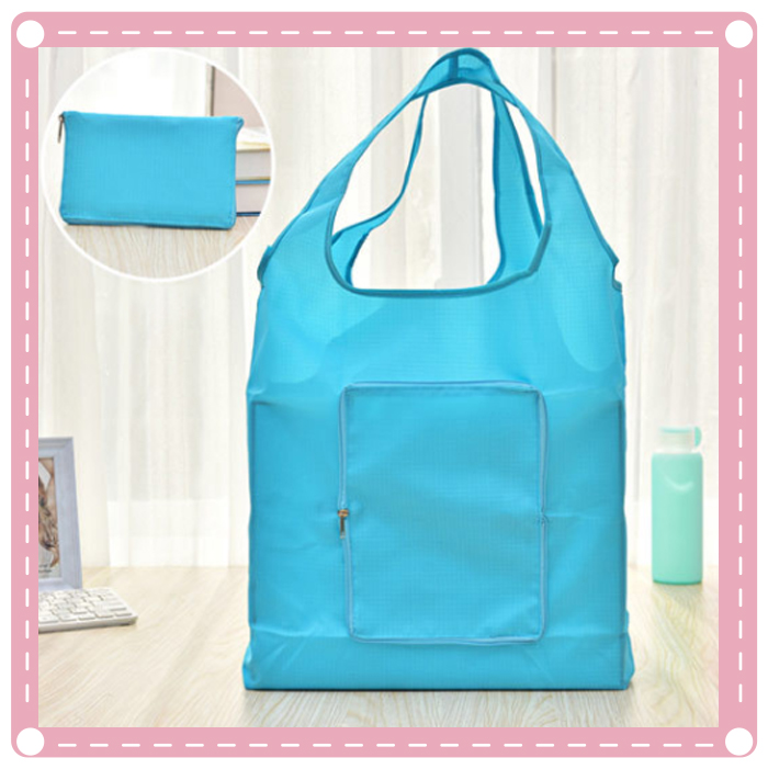 (2入)防水折疊購物袋 環保折疊收納包 拉鏈包 環保袋3