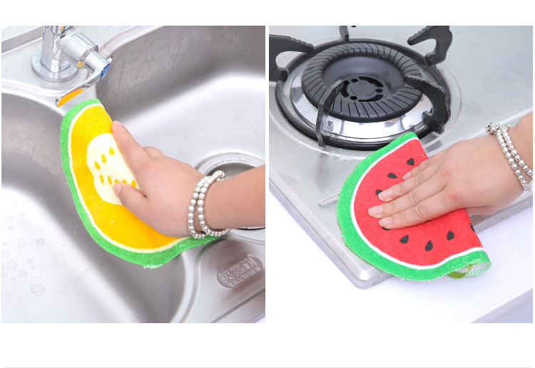 (2入)可掛式卡通水果圖案擦手巾 廚房吸水抹布 擦手巾 毛巾 兒童手帕9