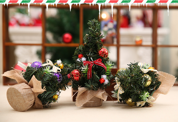 (3入)迷你裝飾聖誕樹 聖誕節桌面擺飾 聖誕樹裝飾用品 20cm6