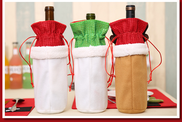 聖誕酒瓶袋 聖誕老人酒袋 聖誕家居裝飾 聖誕用品 10