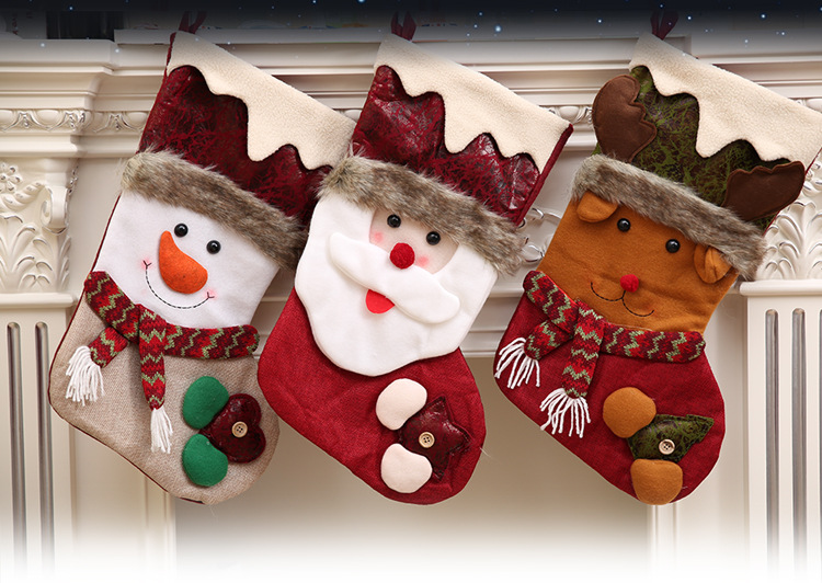 聖誕裝飾禮物 聖誕老人雪人襪子 聖誕禮品 聖誕襪裝飾 聖誕襪子禮物袋1