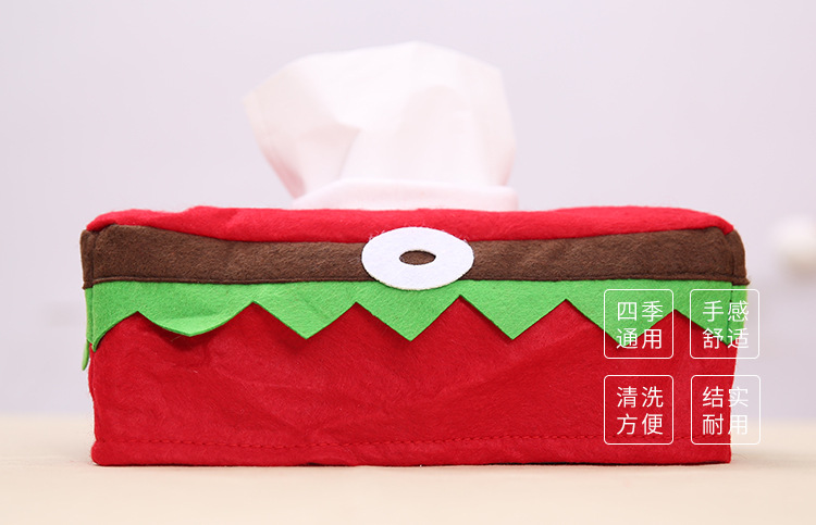 (2入)聖誕節長款文藝絨布精靈面紙套 布藝裝飾衛生紙套 家居收納餐巾紙抽取式衛生紙紙盒7
