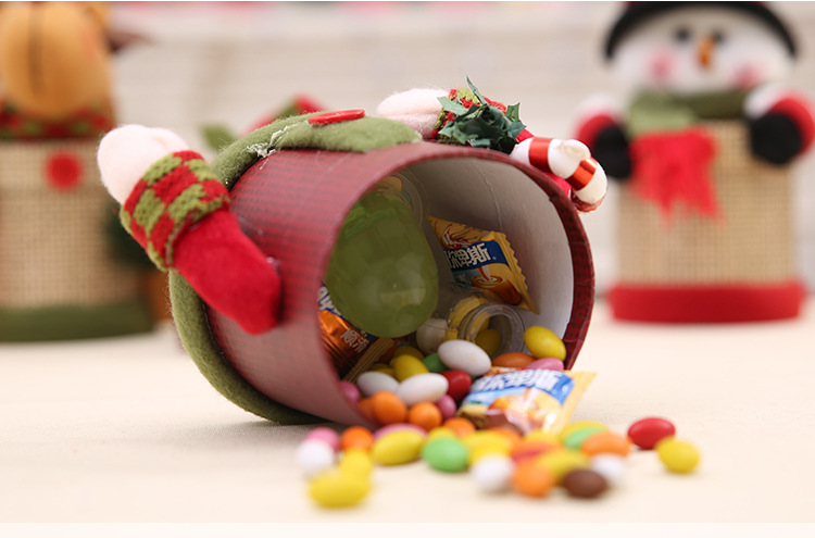 聖誕節糖果盒 聖誕老人麋鹿雪人 聖誕用品禮物盒 聖誕裝飾品 亞麻禮物盒9