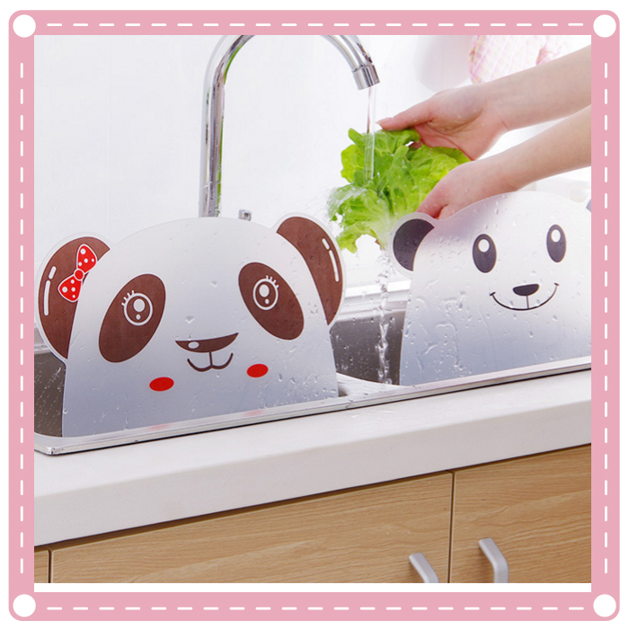 (3入)可愛熊貓造型吸盤擋板 水槽防濺擋水板1