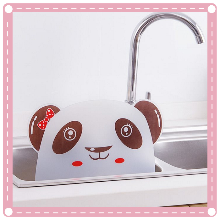(3入)可愛熊貓造型吸盤擋板 水槽防濺擋水板2