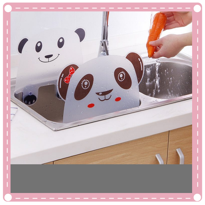 (3入)可愛熊貓造型吸盤擋板 水槽防濺擋水板3