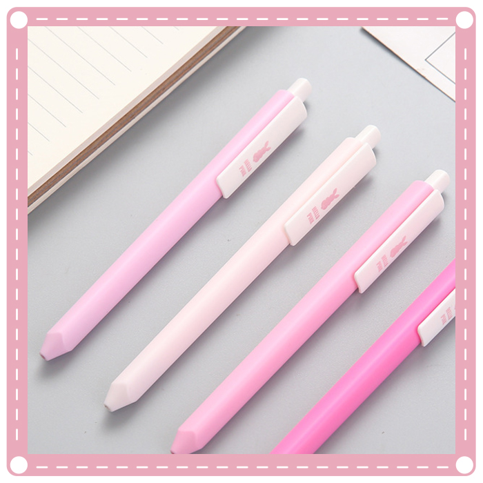 (10入)簡約粉色按壓式中性筆 磨砂材質可愛粉色原子筆 0.38圓珠筆 辦公必備文具 黑筆2