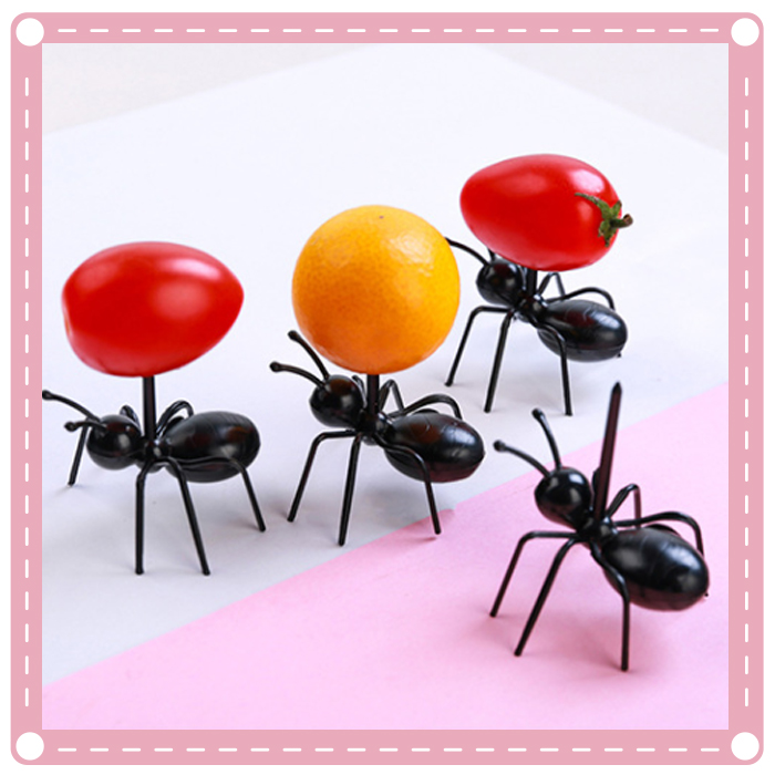 搞怪必備水果叉 派對系列螞蟻造型牙籤 逼真螞蟻水果叉(12隻裝)1